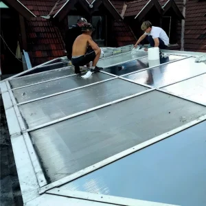 Üvegtető hővédő fóliázása télikerten